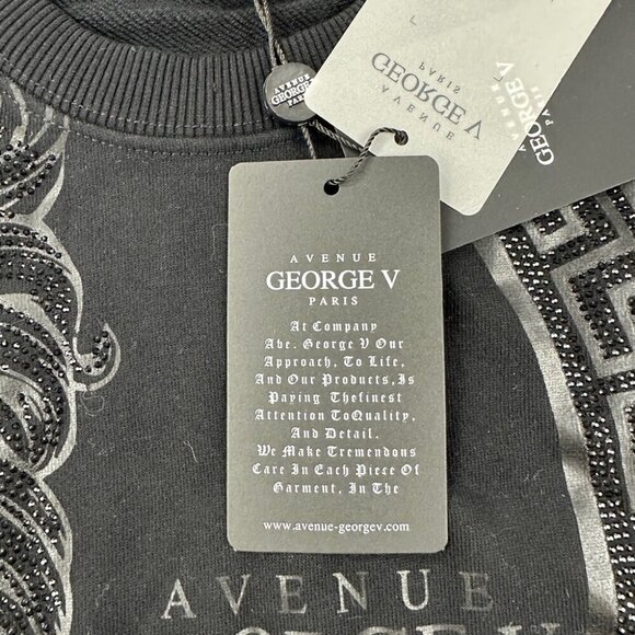 Avenue George V Paris Black Sweater Men’s Size L - Picture 14 of 15